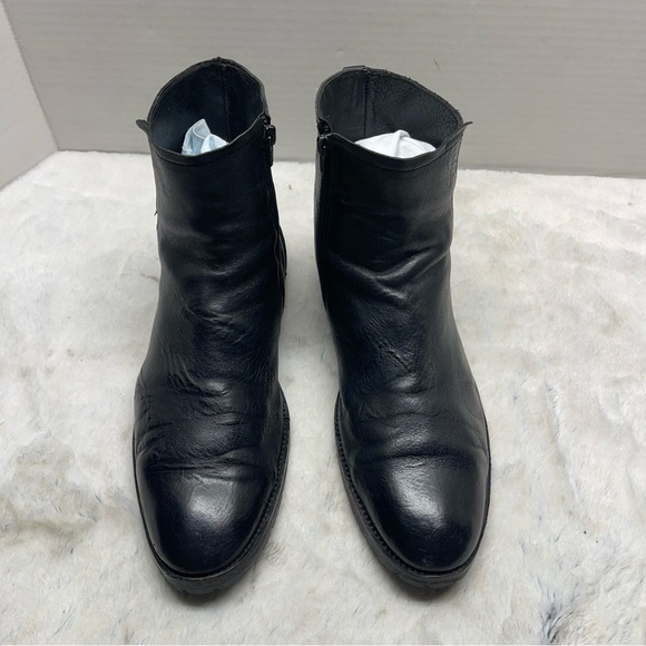 Vero Cuoio Mens Black Leather Almond Toe Made In Italy Size 8.5 - Picture 4 of 14